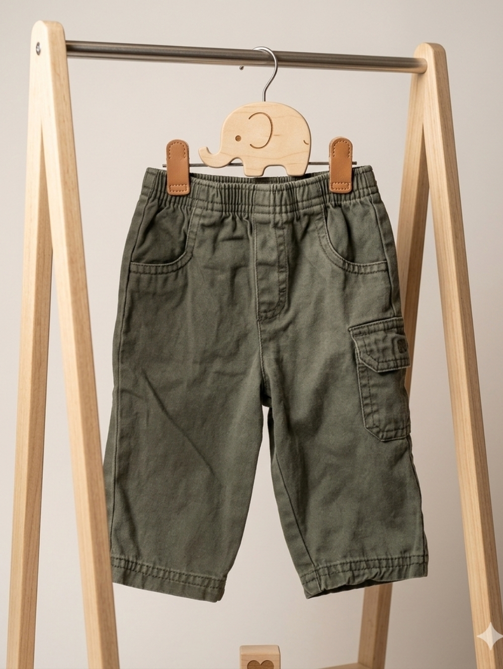 Okie Dokie Baby Boys Sage Green Casual Pants Size 3-6M EUXlC